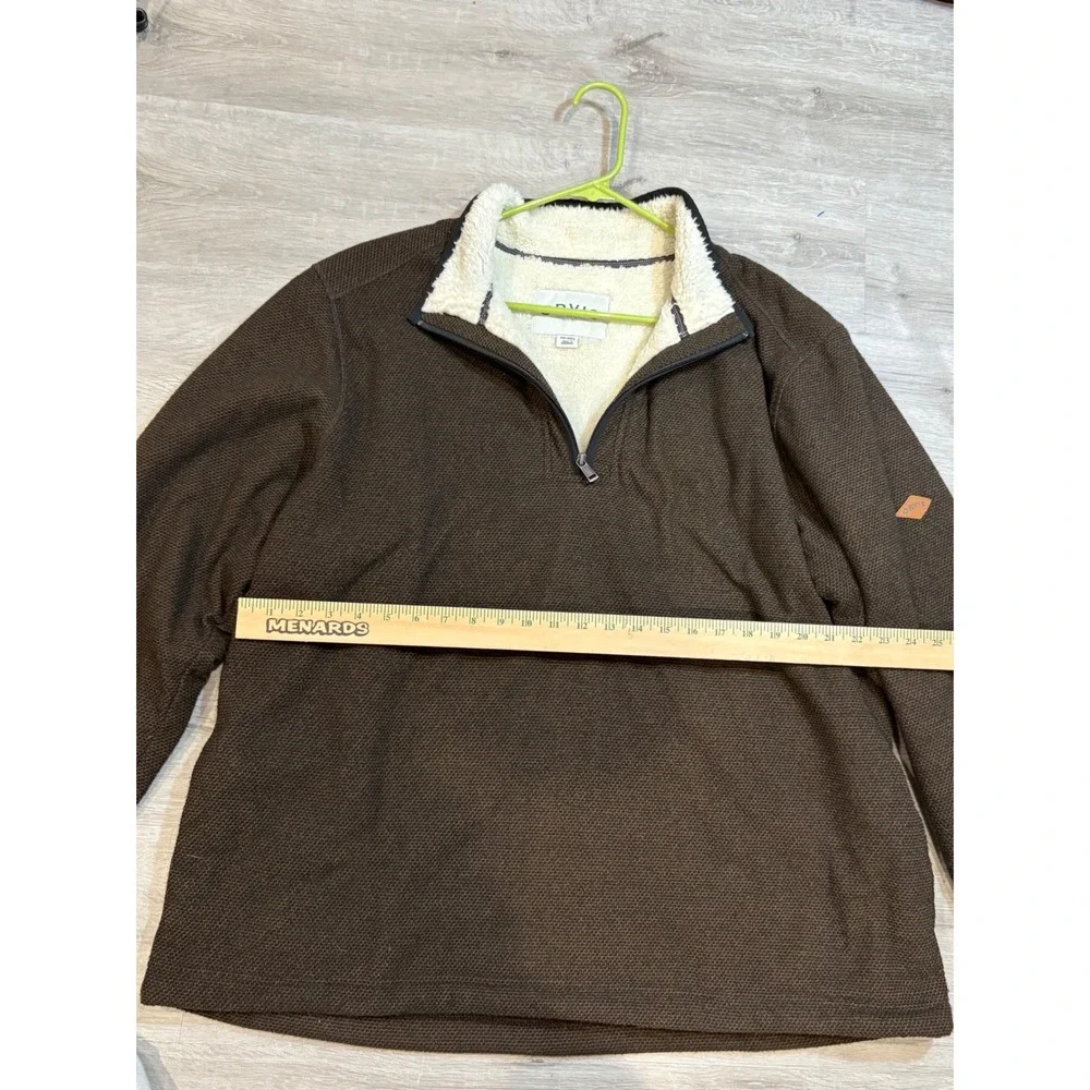 Orvis‎ Mens Brown Sherpa Lined Quarter Zip Pullover Sweater XXL 1526440